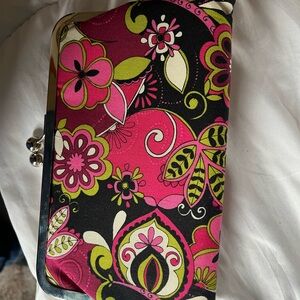 Floral Women's kiss lock Clutch Wallet